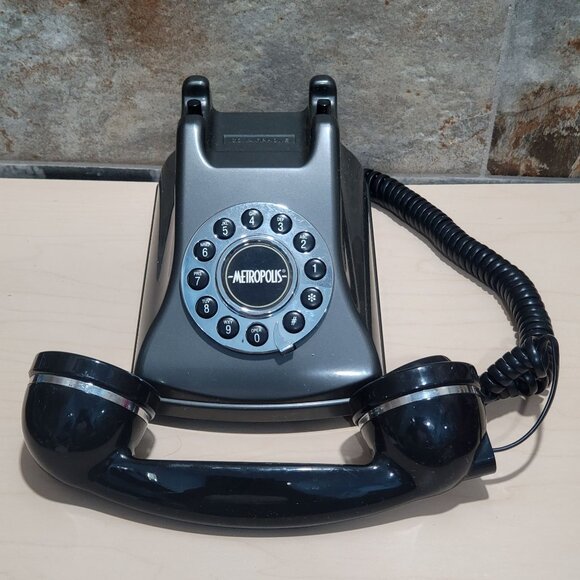 Metropolis Retro Push Button Rotary Desktop Telephone Conair - Picture 6 of 12
